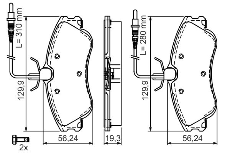 2x BOSCH Bremsscheibe