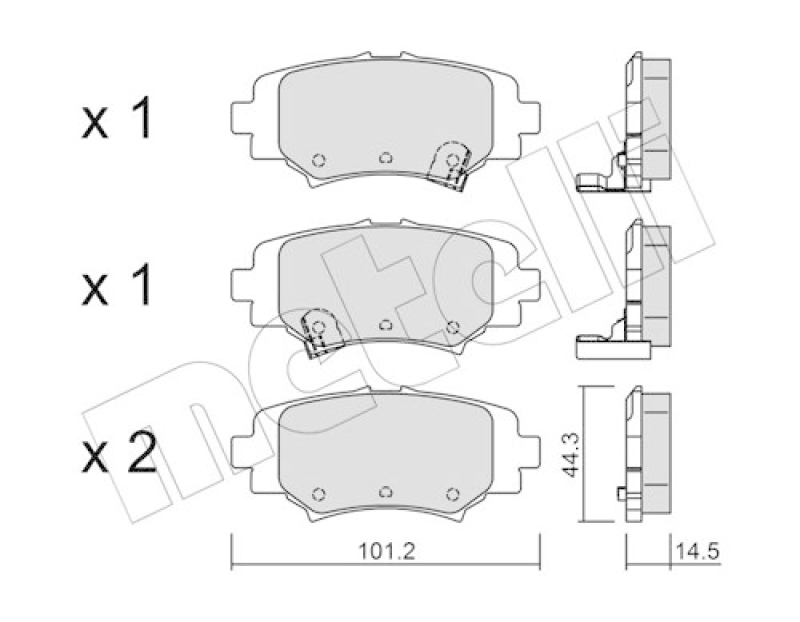 METELLI Brake Pad Set, disc brake