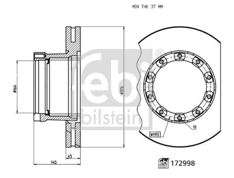 2x FEBI BILSTEIN Bremsscheibe