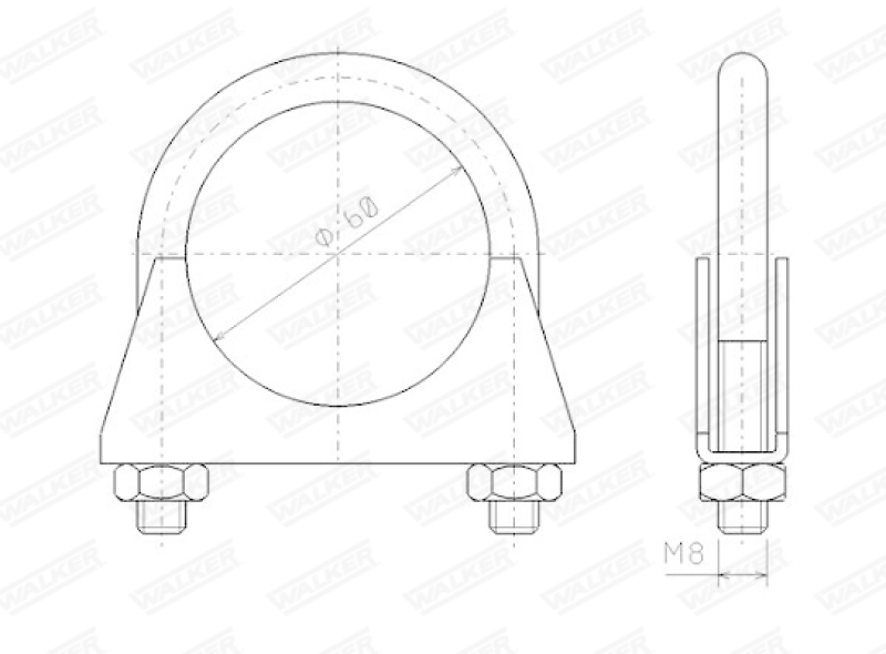 WALKER Clamp, exhaust system