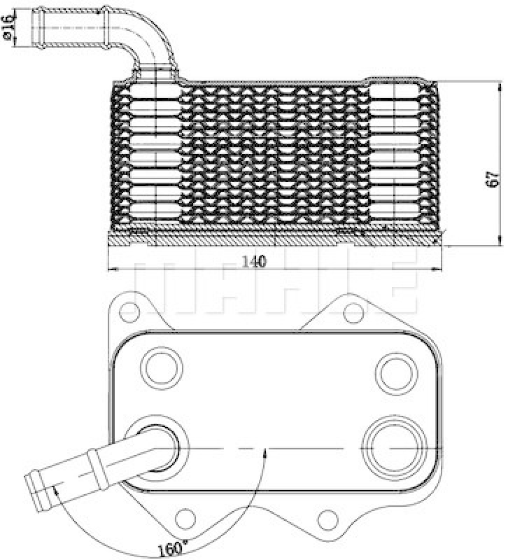 MAHLE Oil Cooler, engine oil BEHR