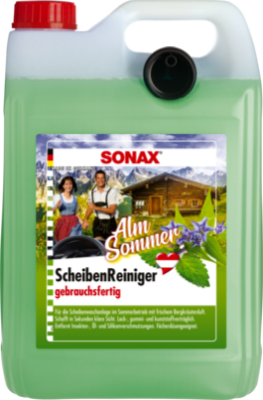 4x 5l SONAX Scheibenreiniger AlmSommer frischer Bergkräuterduft gebrauchsfertig