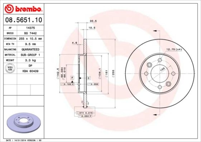 2x BREMBO Brake Disc PRIME LINE