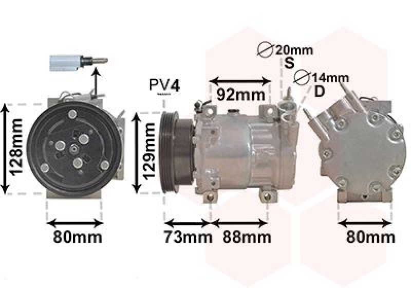 VAN WEZEL Compressor, air conditioning