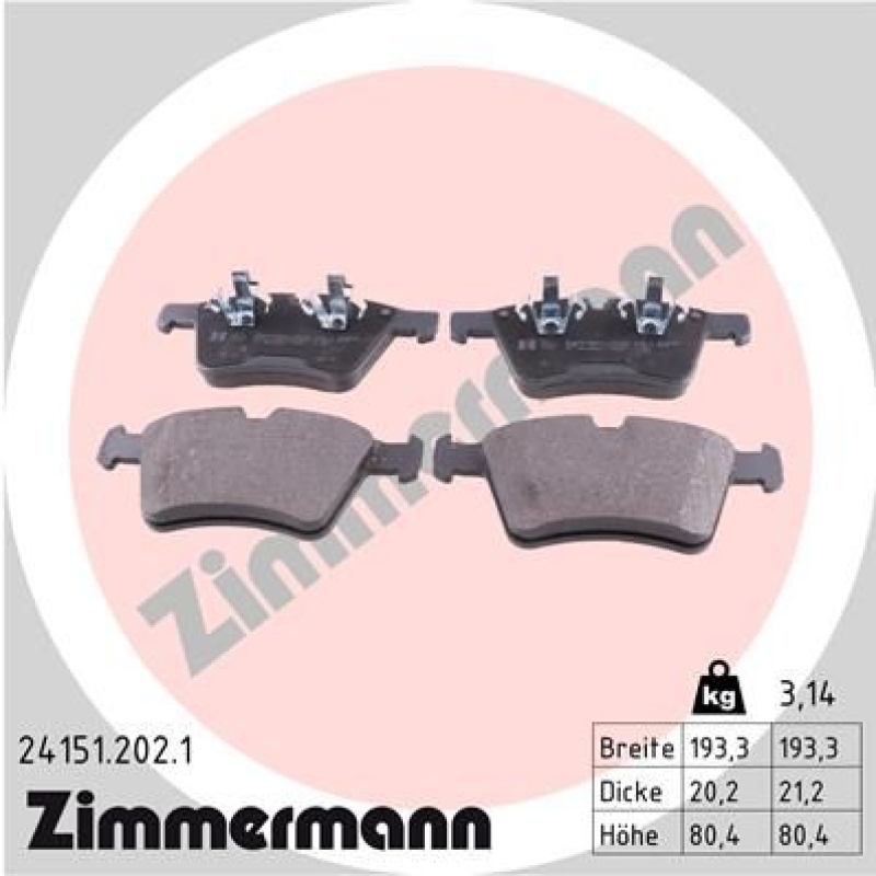 ZIMMERMANN Brake Pad Set, disc brake