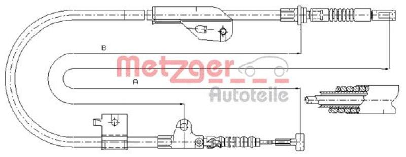 METZGER Cable, parking brake COFLE