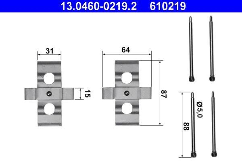 ATE Accessory Kit, disc brake pad