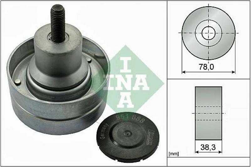 INA Deflection/Guide Pulley, v-ribbed belt