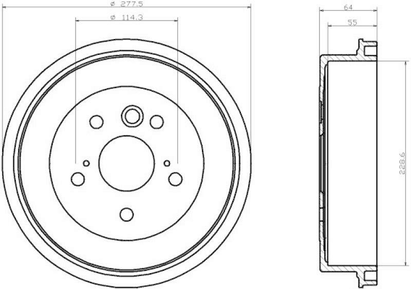 2x HELLA Brake Drum