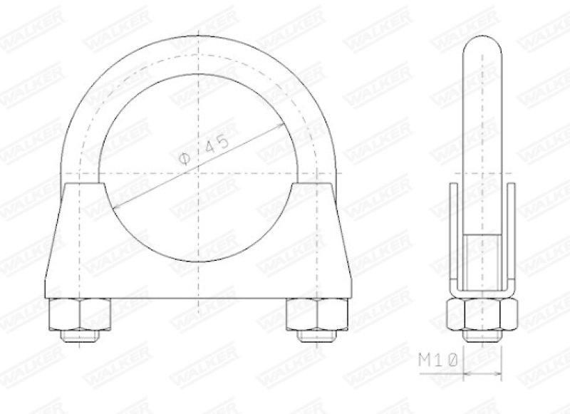 WALKER Clamp, exhaust system