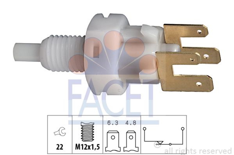 FACET Stop Light Switch Made in Italy - OE Equivalent