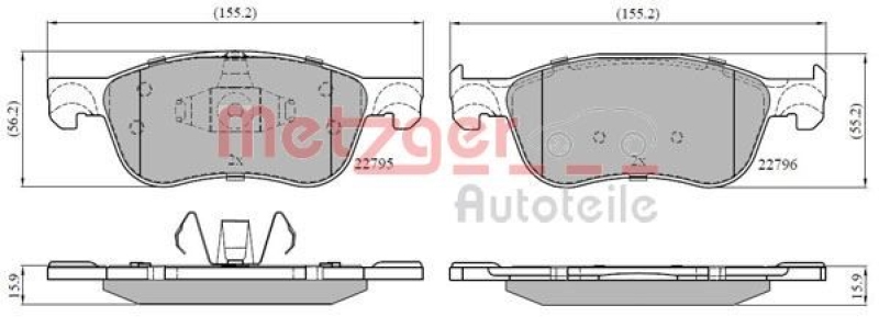 METZGER Brake Pad Set, disc brake GREENPARTS