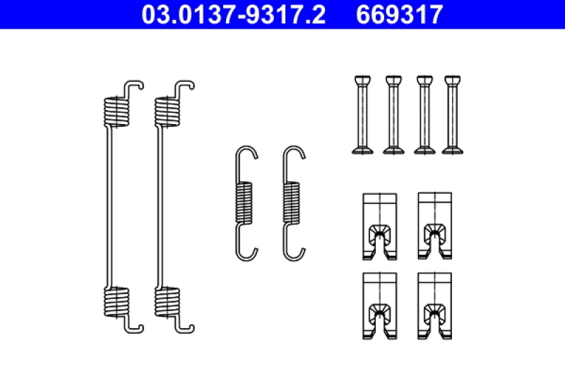 ATE Accessory Kit, brake shoes