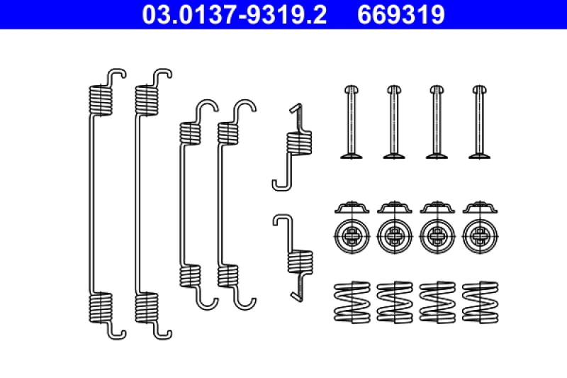 ATE Accessory Kit, brake shoes