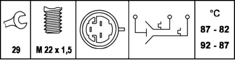 HELLA Temperature Switch, radiator fan