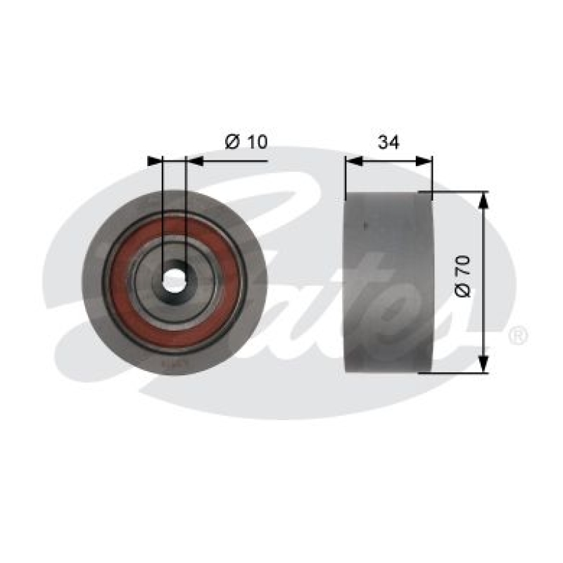 GATES Deflection/Guide Pulley, timing belt PowerGrip®