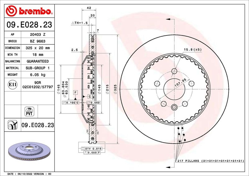 2x BREMBO Bremsscheibe PRIME LINE - Lightweight