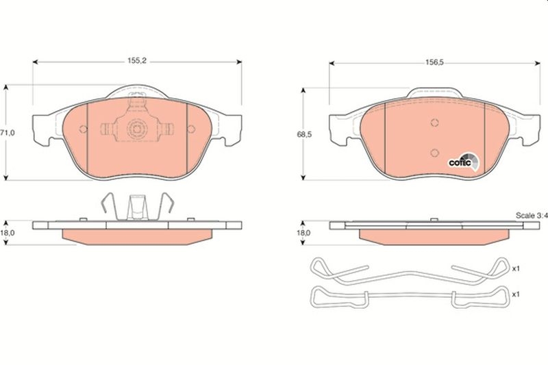 TRW Brake Pad Set, disc brake COTEC