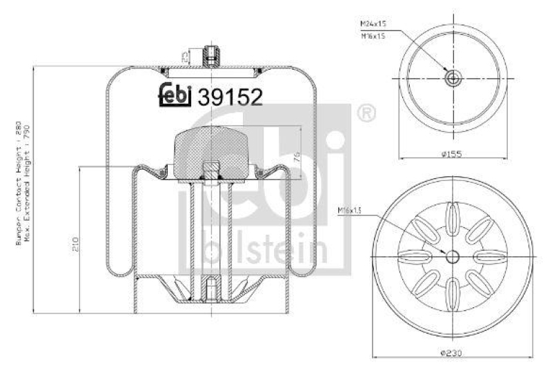 FEBI BILSTEIN Bellow, air suspension