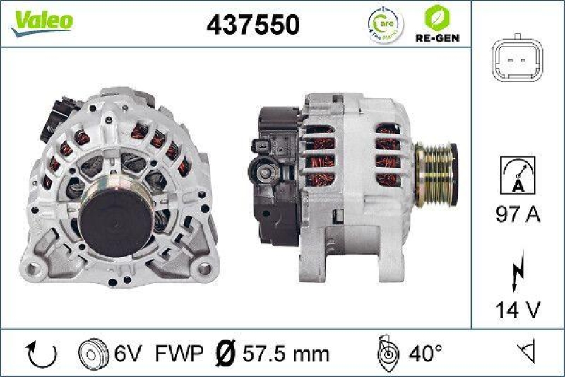 VALEO Alternator VALEO RE-GEN REMANUFACTURED