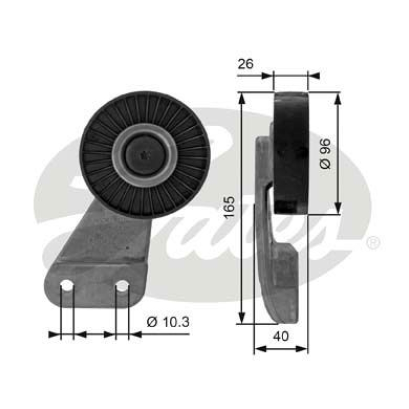 GATES Deflection/Guide Pulley, V-ribbed belt DriveAlign®