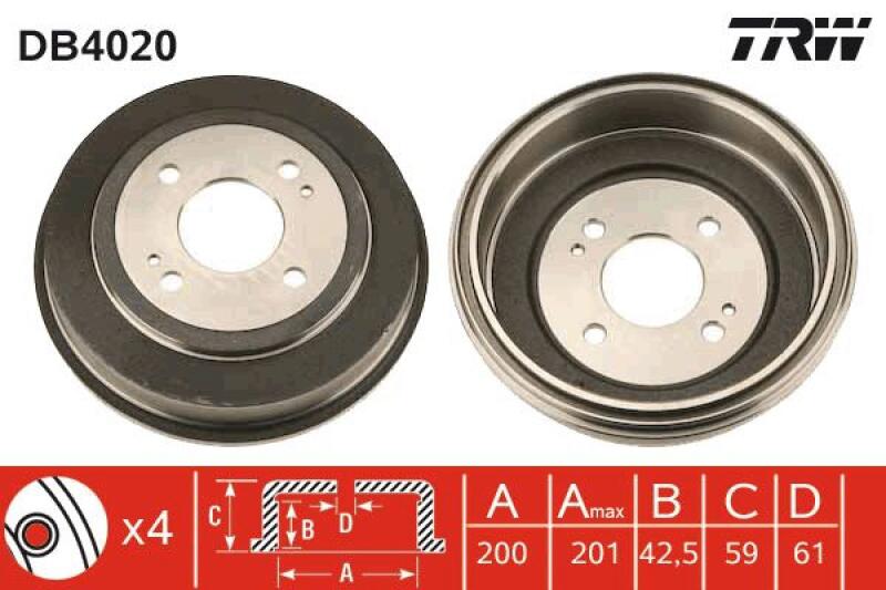 2x TRW Bremstrommel