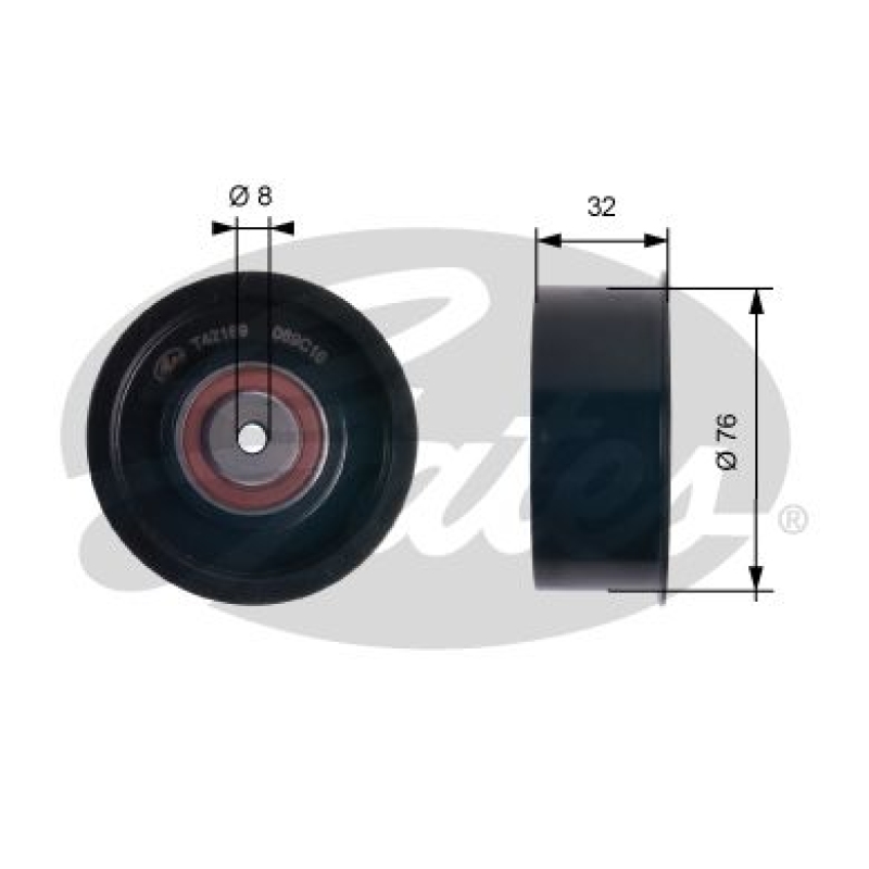 GATES Deflection/Guide Pulley, timing belt PowerGrip®