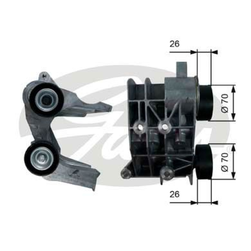 GATES Tensioner Pulley, V-ribbed belt DriveAlign®