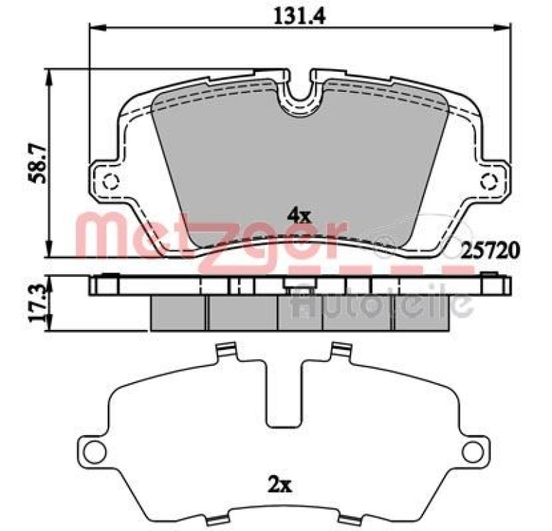 METZGER Brake Pad Set, disc brake GREENPARTS