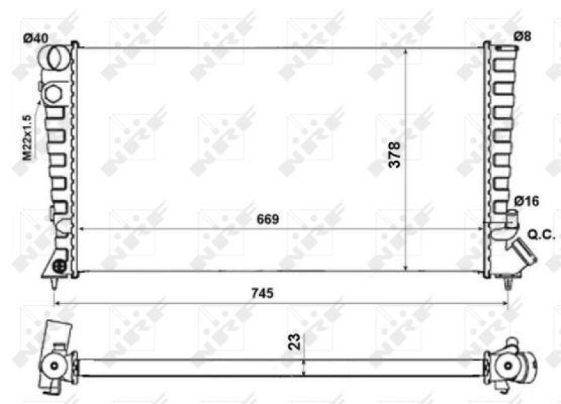 NRF Radiator, engine cooling Economy Class