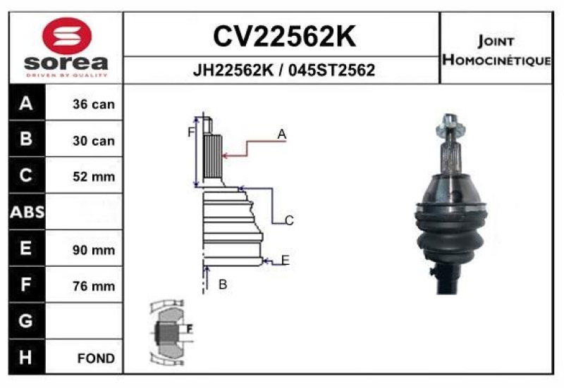 EAI Joint Kit, drive shaft