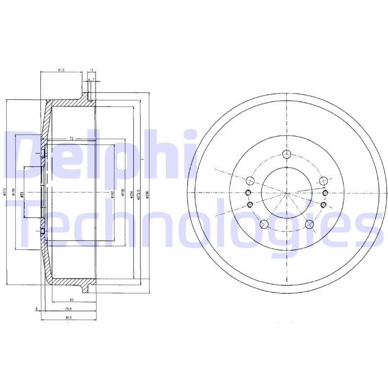 2x DELPHI Bremstrommel