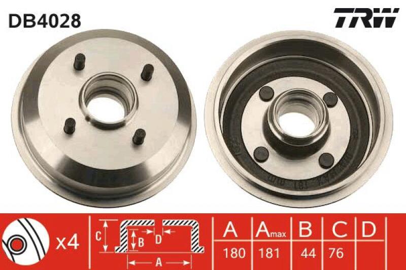 2x TRW Bremstrommel