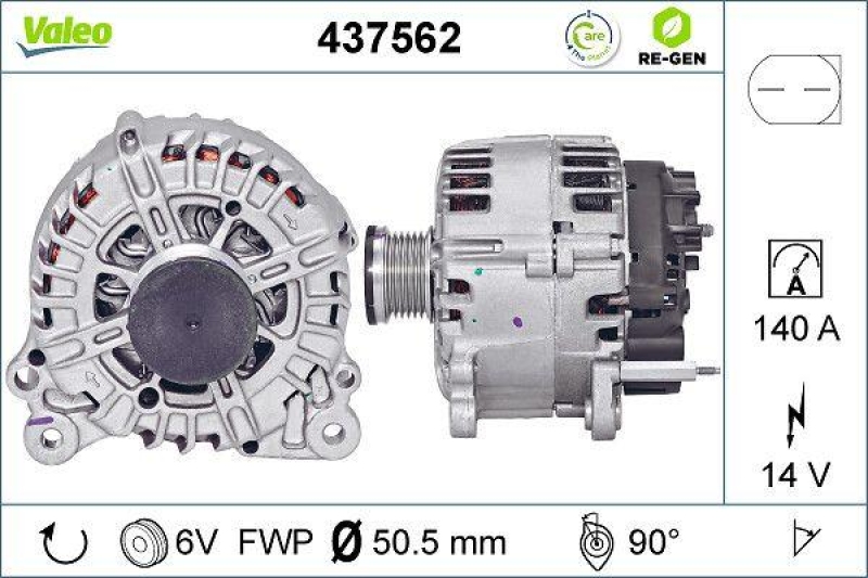 VALEO Alternator VALEO RE-GEN REMANUFACTURED