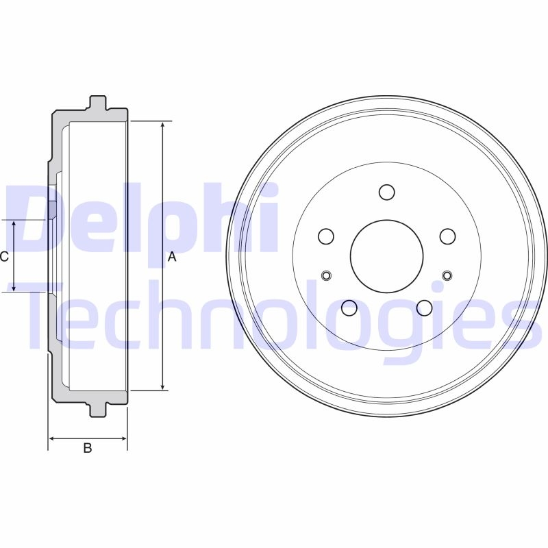 2x DELPHI Bremstrommel