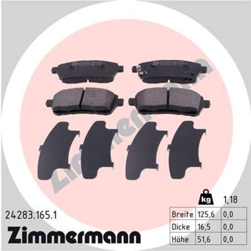 ZIMMERMANN Brake Pad Set, disc brake