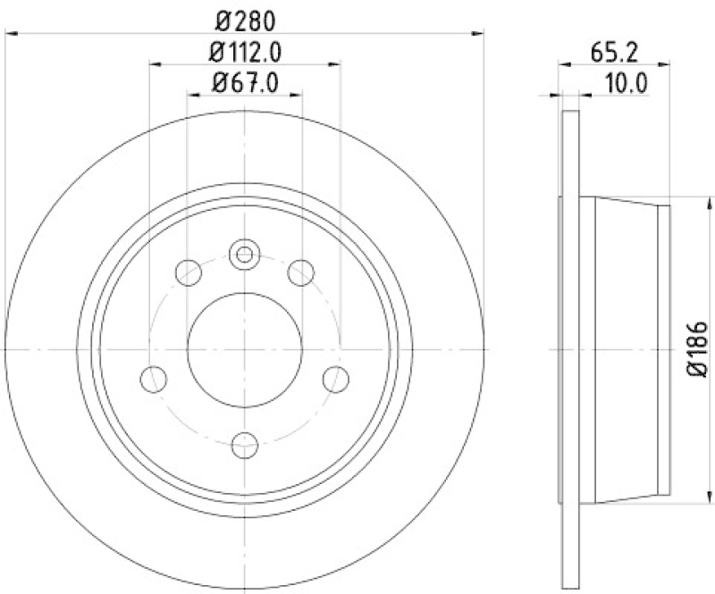 2x HELLA Brake Disc PRO