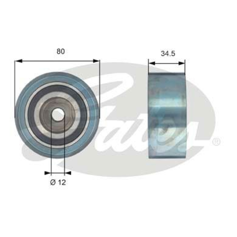 GATES Deflection/Guide Pulley, timing belt PowerGrip®