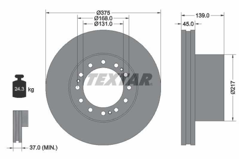 2x TEXTAR Bremsscheibe