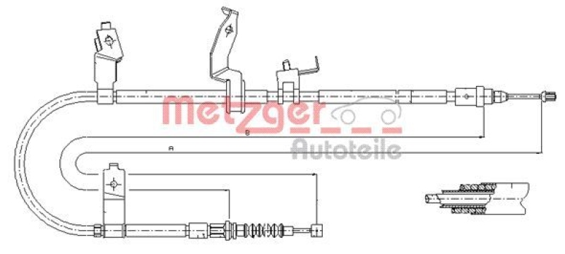 METZGER Cable Pull, parking brake