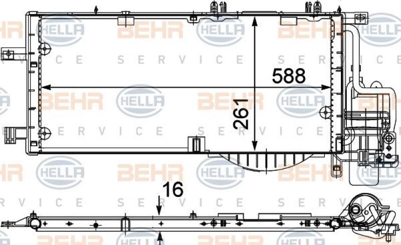 HELLA Condenser, air conditioning