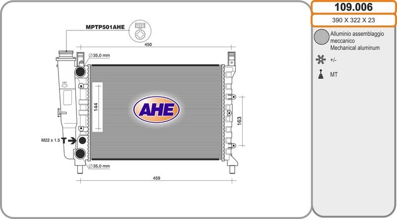 AHE Radiator, engine cooling