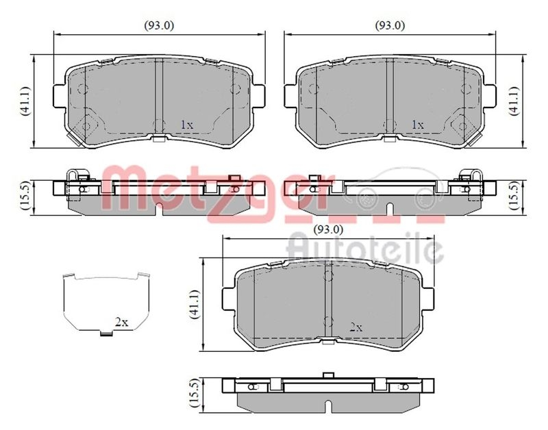 METZGER Brake Pad Set, disc brake GREENPARTS