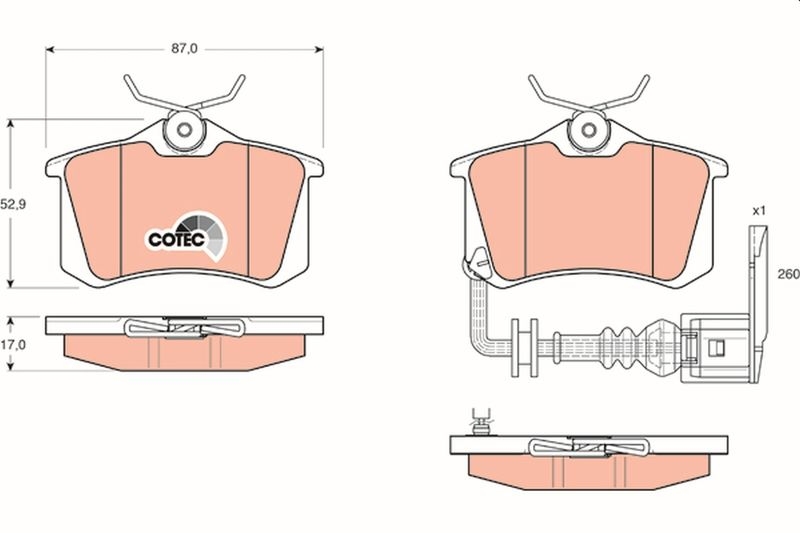 TRW Brake Pad Set, disc brake COTEC