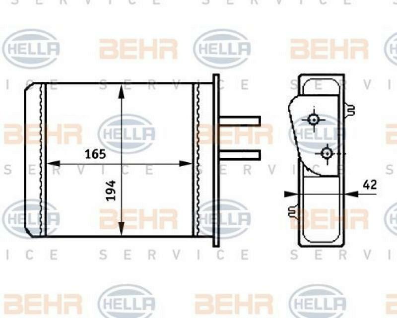 HELLA Heat Exchanger, interior heating BEHR HELLA SERVICE