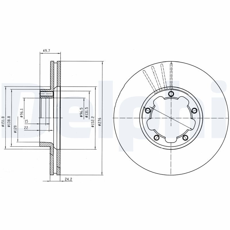 2x DELPHI Bremsscheibe