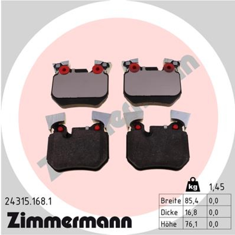 ZIMMERMANN Brake Pad Set, disc brake