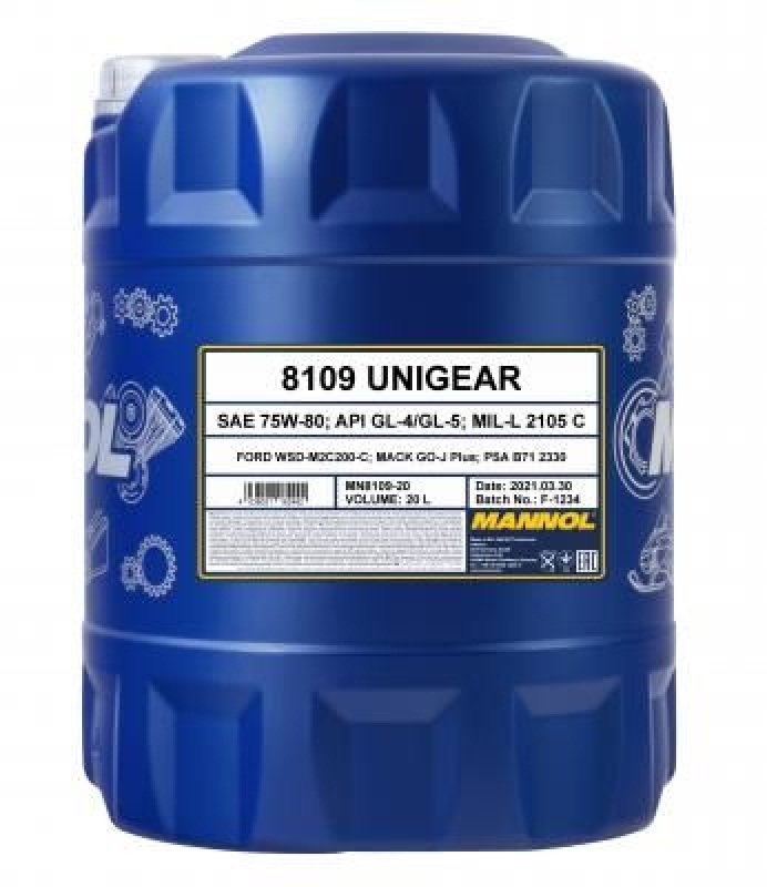 20L Mannol Unigear Getriebeöl Schaltgetriebeöl 75W-80