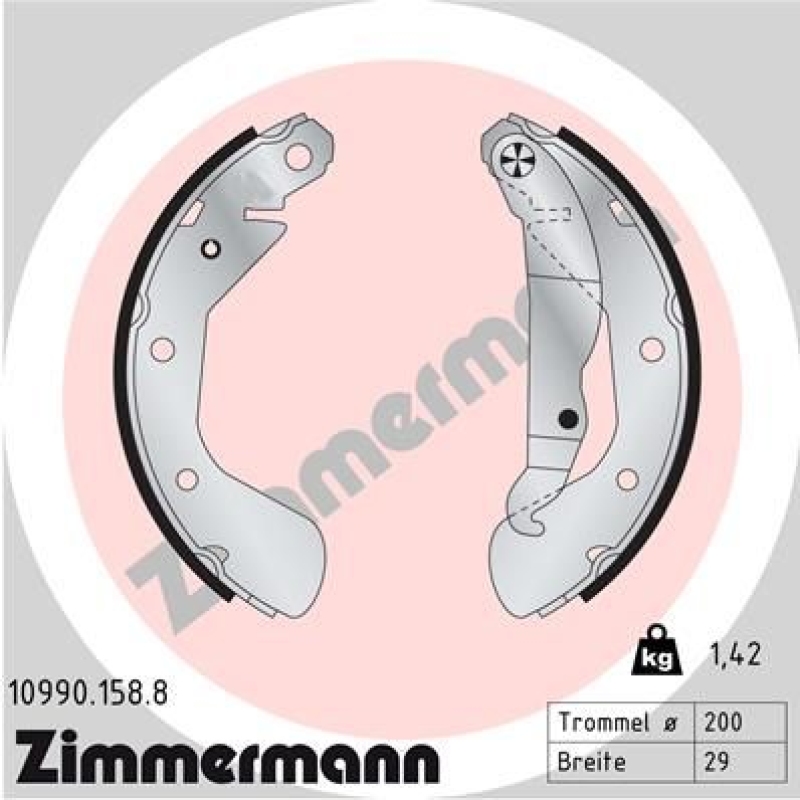 ZIMMERMANN Brake Shoe Set