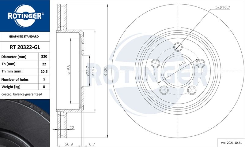 2x ROTINGER Bremsscheibe